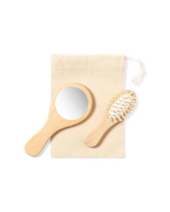Set spazzola specchio in bamboo