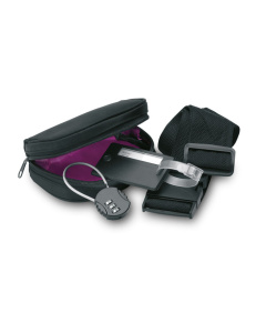 Set viaggio con cinghia, etichetta e lucchetto