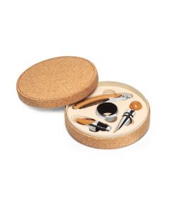 Set da vino 4 utensili in legno e metallo