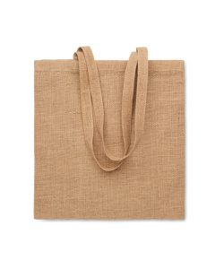 Shopper in iuta naturale con manici lunghi