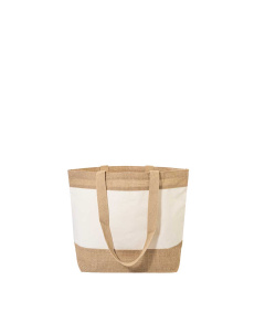 Borsa da spiaggia in juta e inserto cotone colorato