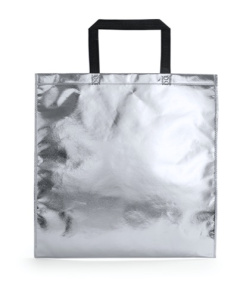 Shopper con logo in tessuto laminato | 45 × 44 cm