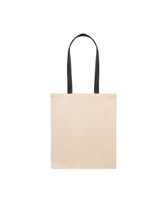 Borsa shopping in cotone con manici colorati 140gr