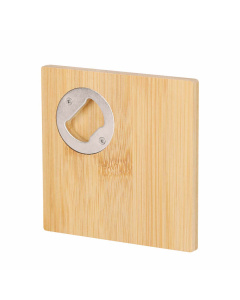 Sottobicchiere quadrato in bambù con apribottiglie