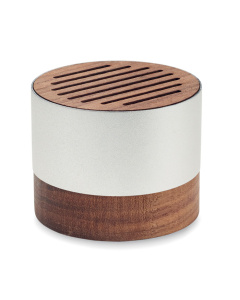 Speaker portatile in alluminio riciclato e noce