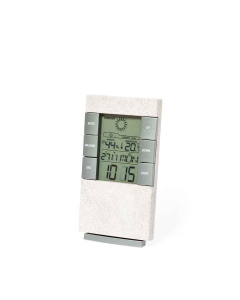 Stazione meteo in fibra di grano con orologio