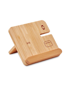 Stazione ricarica 3 in 1 pieghevole in bamboo