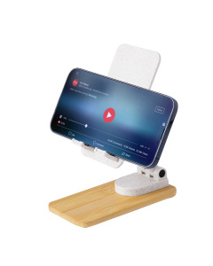 Supporto pieghevole e regolabile per cellulare in paglia di grano e bambù