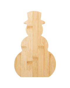 Tagliere natalizio in bambù a forma di pupazzo di neve