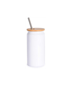 Tazza in alluminio riciclato con tappo e cannuccia