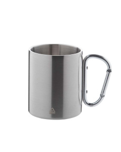 Mug termica in acciaio riciclato con manico a moschettone 300 ml