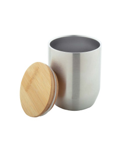 Tazza con coperchio ermetico a doppia parete in acciaio riciclato