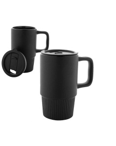Tazza in ceramica opaca con coperchio 420 ml