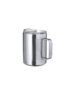 Tazza da viaggio con manico in acciaio riciclato