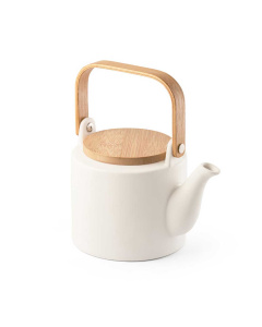 Teiera in ceramica con manico in bambù 700 ml