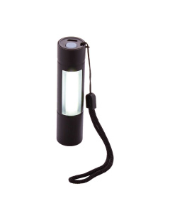 Torcia in alluminio con doppia sorgente COB e ricarica USB