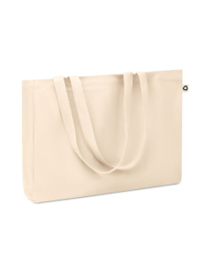 Tote bag in tela con cotone riciclato e soffietto 280 gr