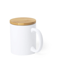 Tazza in ceramica opaca 370 ml con coperchio in bambù