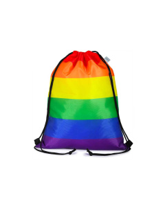 Zainetti a sacca in Rpet con fantasia arcobaleno