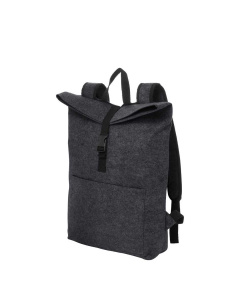 Zaino rolltop in feltro RPET con scomparto per laptop da 15" e tasca frontale