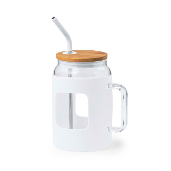 Barattolo in vetro con cannuccia 1,6l
