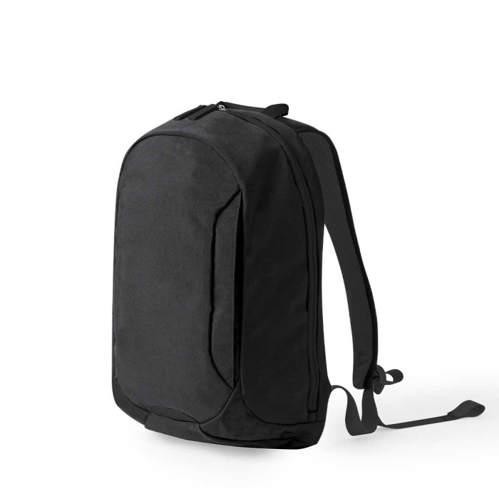 Zaino nero minimal con imbottitura per portatile