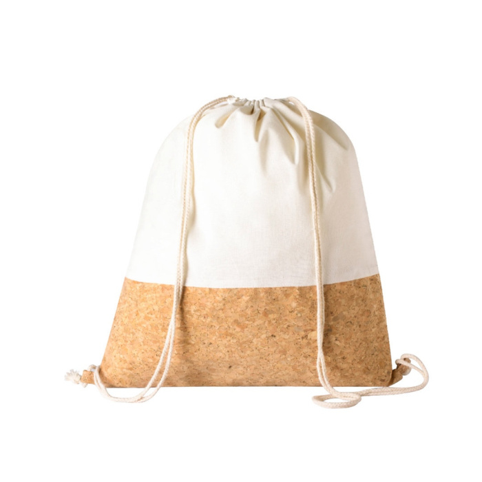 Sacca in cotone e sughero naturale con coulisse