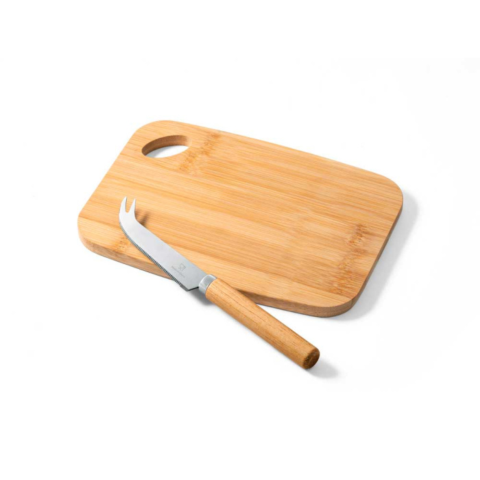 Set tagliere in bambù con coltello da formaggio
