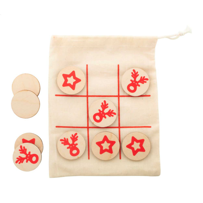 Gioco del tris in sughero con custodia in cotone