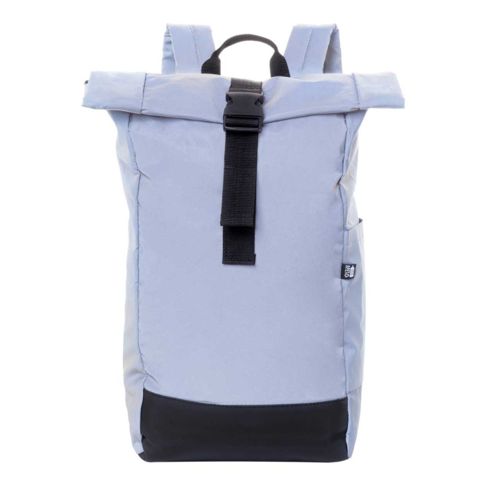 Zaino rolltop rifrangente in poliestere RPET