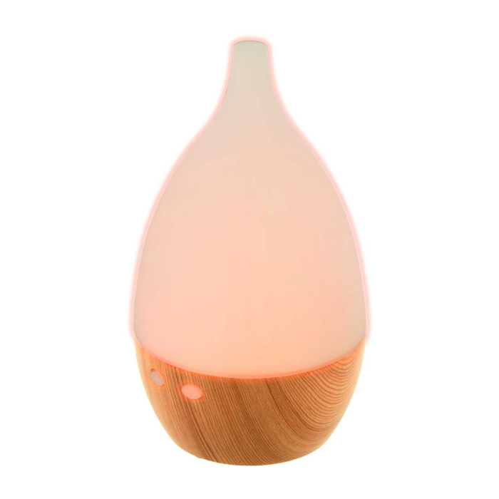 Umidificatore in plastica riciclata con decorazione in legno