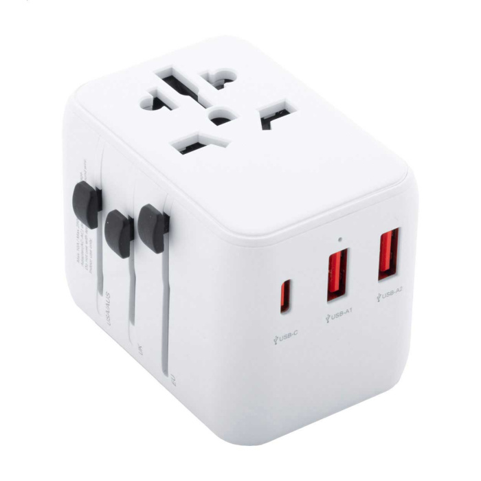 Adattatore universale con prese internazionali e USB-C