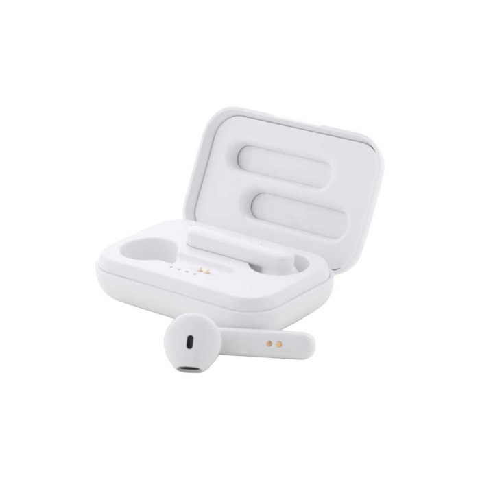 Auricolari Bluetooth in plastica ABS riciclata con vivavoce e astuccio da 400 mAh
