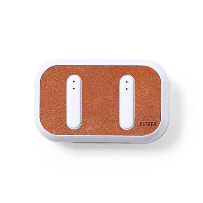 Auricolari wireless con dettagli in pelle riciclata