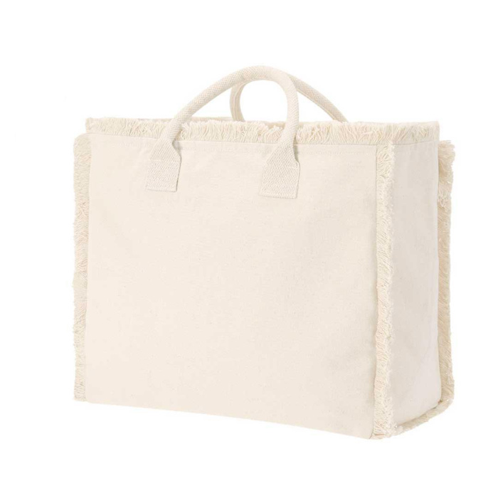 Bag con frange in cotone e manici corti | 360 gr