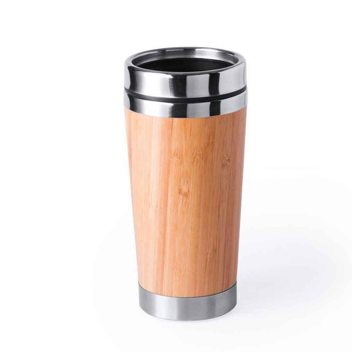 Bicchiere In Acciaio Inox e Bambù