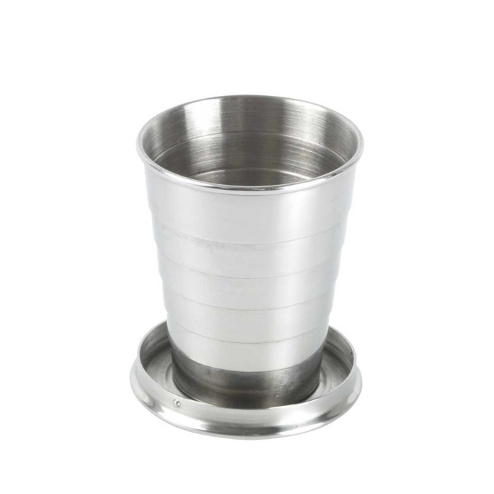 Bicchiere tascabile pieghevole in acciaio 70 ml