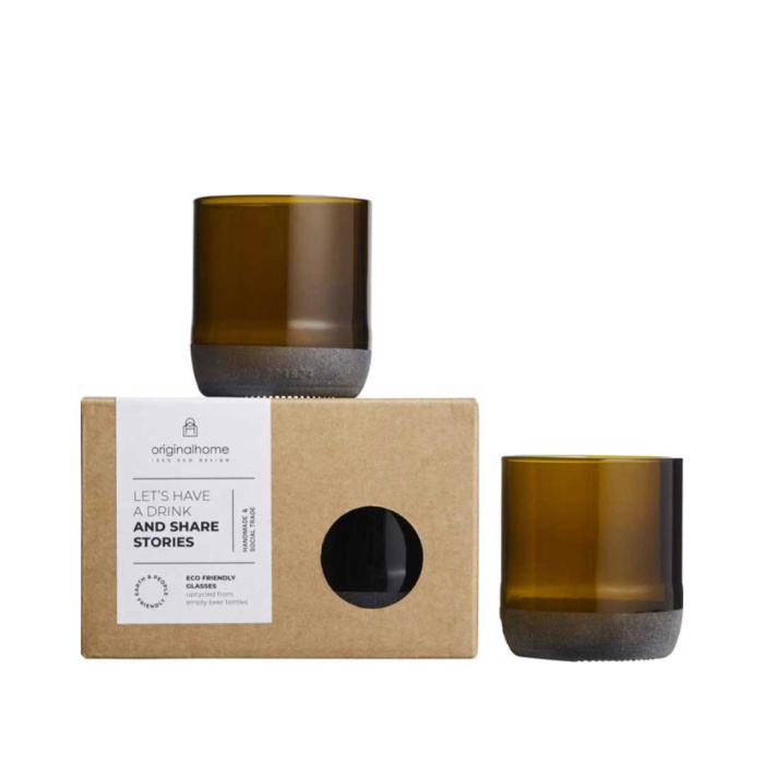 Bicchieri set di 2 in vetro riciclato ReBrew