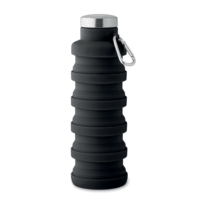 Borraccia in silicone pieghevole con moschettone 500 ml