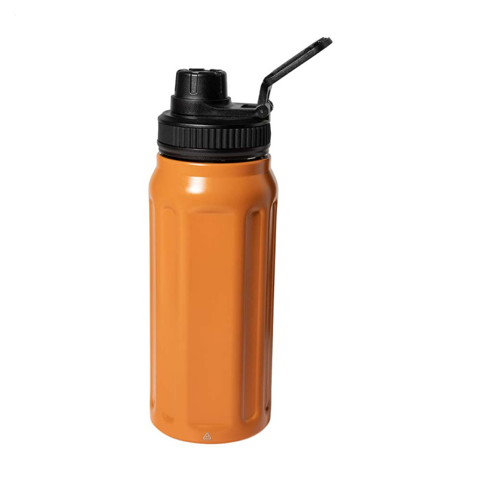 Borraccia rigata in acciaio riciclato con manico 540 ml