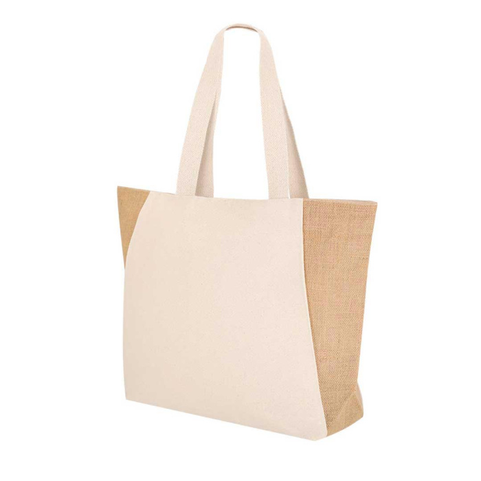 Borsa in cotone e juta con soffietto | 360 gr