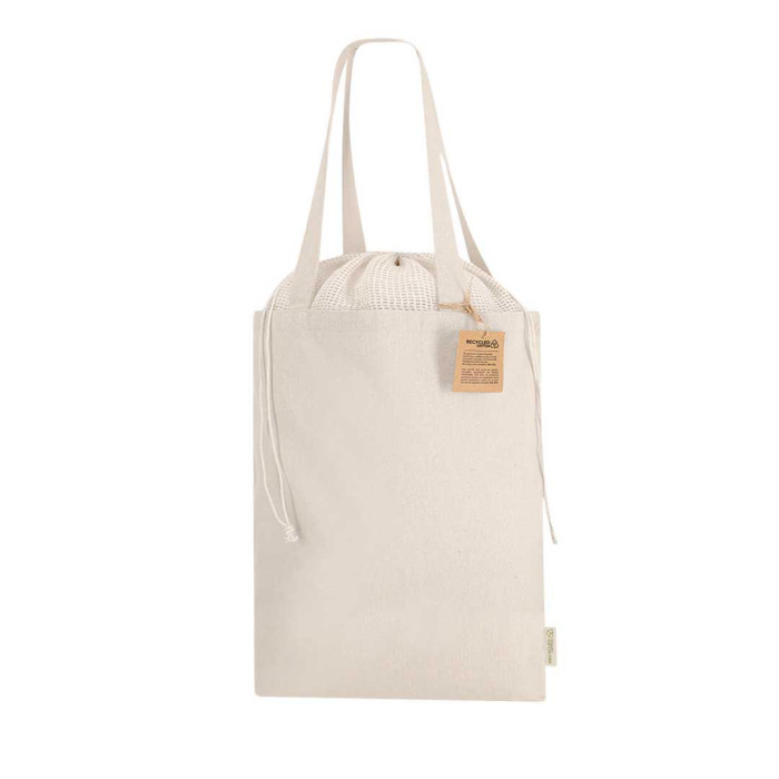 Borsa in cotone riciclato con chiusura a cordoncino | 260 gr