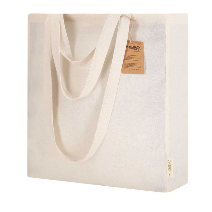 Borsa in cotone riciclato con soffietto e doppio manico | 140 gr