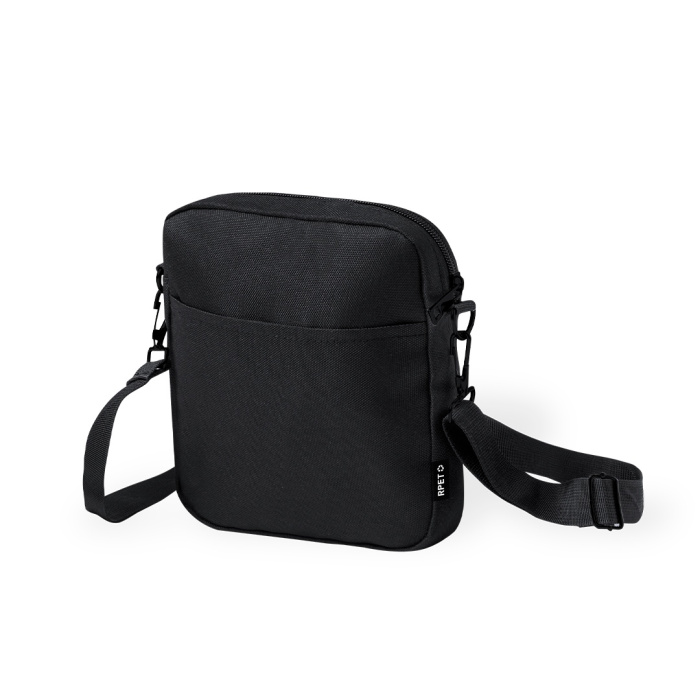 Borsa tracolla nera classica in Rpet
