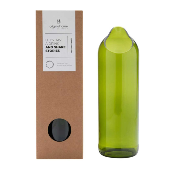 Caraffa da tavola in vetro riciclato verde GreenCheers 750 ml