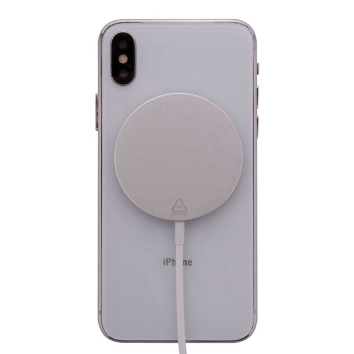 Caricabatterie magnetico wireless veloce (10W) in alluminio riciclato