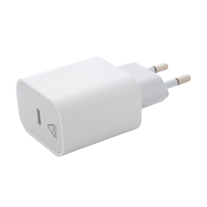 Caricatore da parete USB a ricarica rapida in ABS riciclato 1 porta USB-C