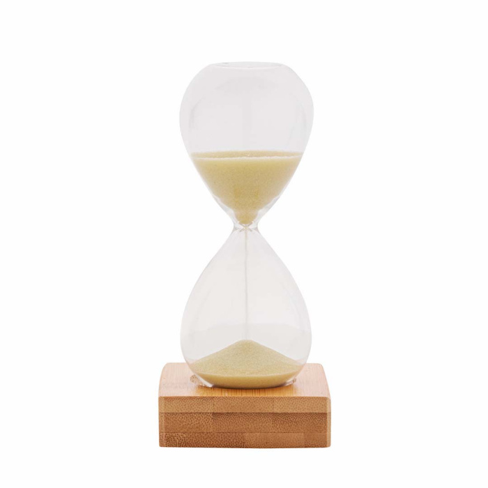 Clessidra in vetro borosilicato con base in bambù