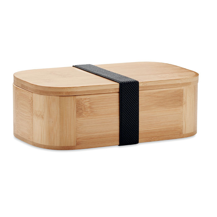 Contenitore per pranzo in bambù con divisorio e fascia elastica