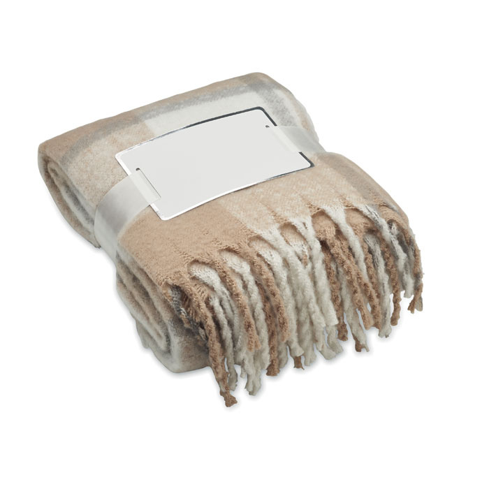 Coperta sostenibile RPET effetto mohair a quadri